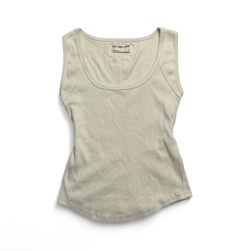 Free People cream fitted tank top in size S